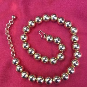 Timeless Bright Gold Metal Beads on Chain Choker